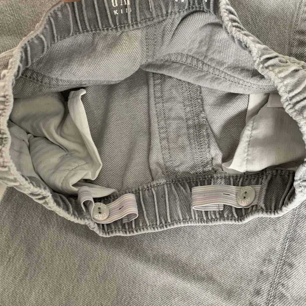 GAP Baggy Jeans Girl M Grey High Rise Wide Leg Adjustable Y2K-Style Casual Comfy